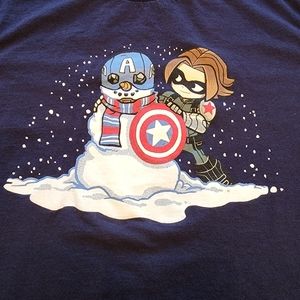 Marvel Lootcrate Lootwear Snowman Captain America Bucky Barnes Tshirt Size Med.